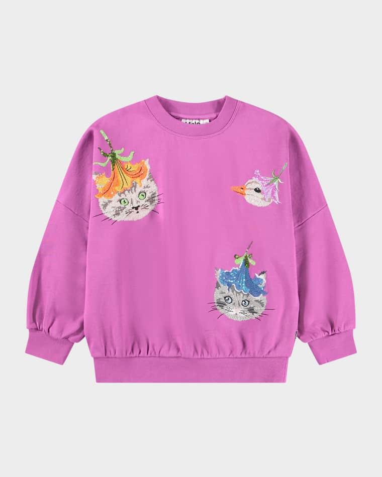 Girl's Marika Embroidered Organic Cotton Sweatshirt, Size 3-7 by MOLO