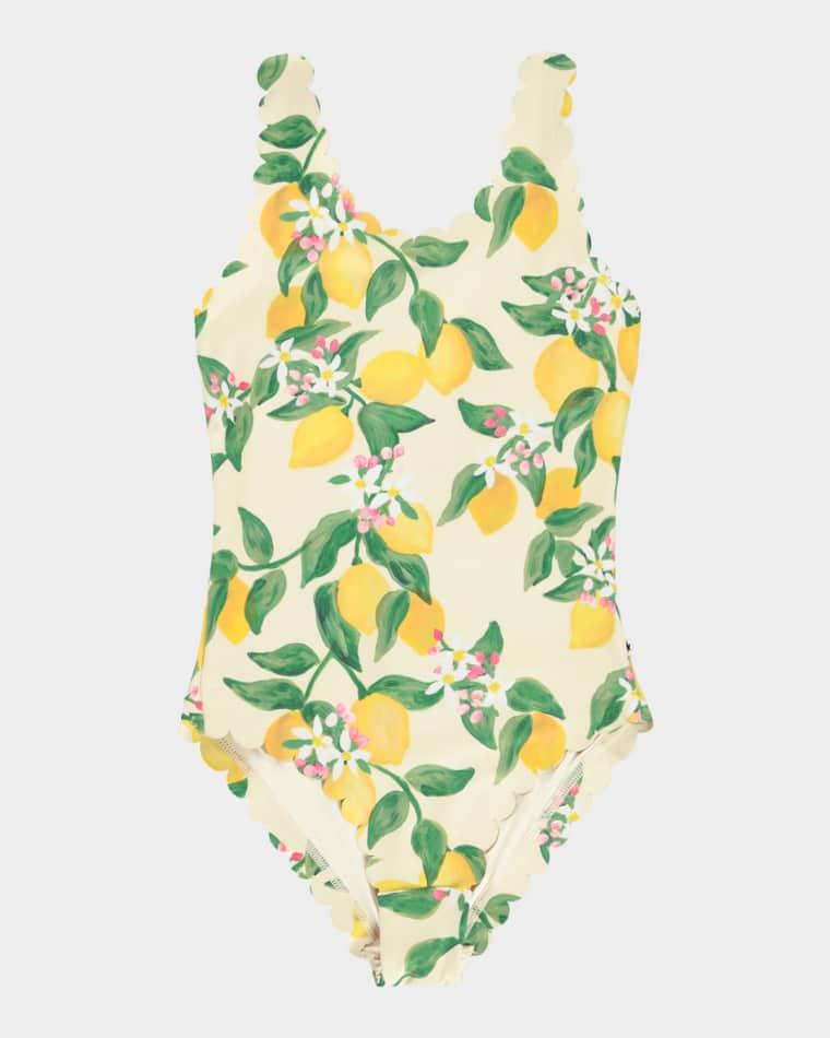 Girl's Noelle Scalloped One-Piece Swimsuit, Size 4-12 by MOLO