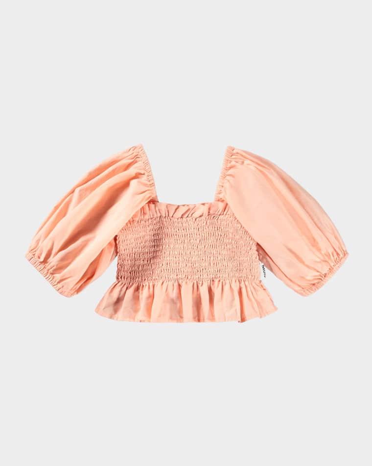 Girl's Rosine Smocked Puff-Sleeve Top, Size 7-14 by MOLO
