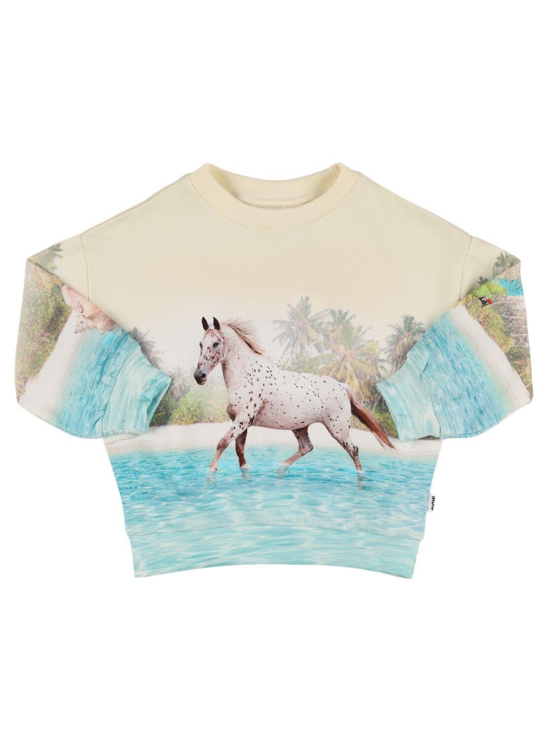 Horse Print Organic Cotton Sweatshirt by MOLO