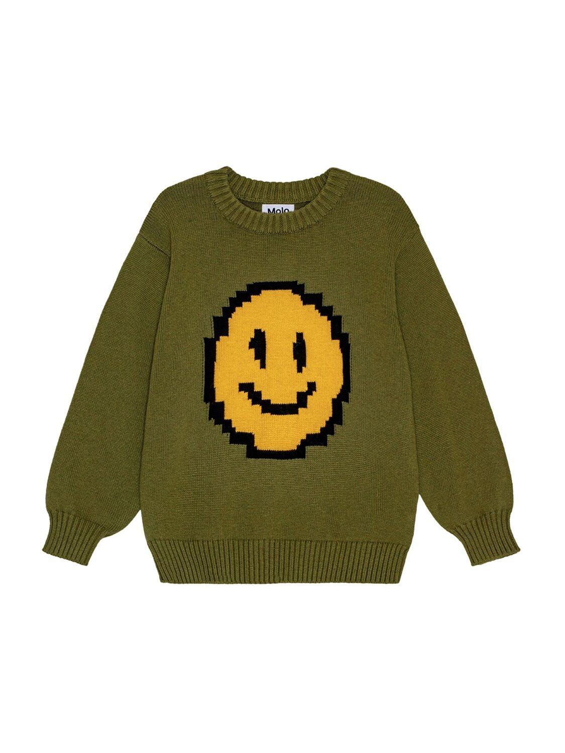 Smiley Cotton & Wool Knit Sweater by MOLO