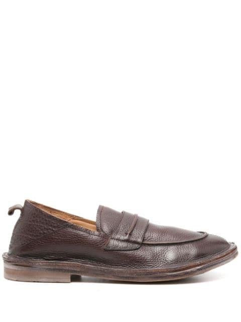penny-slot leather loafers by MOMA