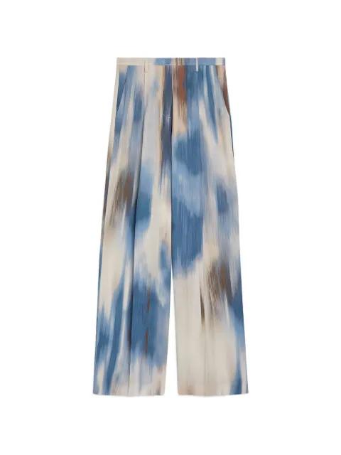 Aliento double-pleat printed palazzo pants by MOMONI