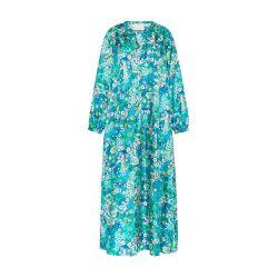 Amede in printed silk twill dress by MOMONI