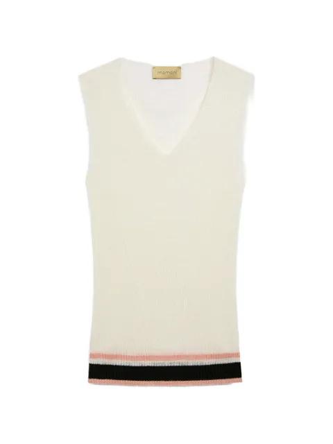 Ella ribbed V-neck top by MOMONI
