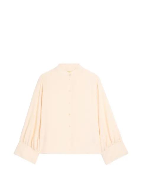Franklin stand-collar gathered-sleeve shirt by MOMONI