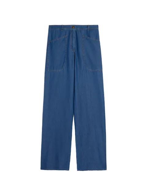 Macao patch-pocket wide-leg trousers by MOMONI