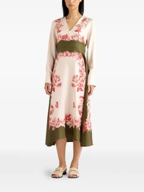Pilar floral-print V-neck midi dress by MOMONI
