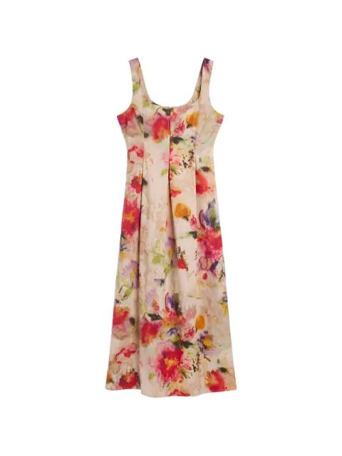 Shue midi printed pleated dress by MOMONI