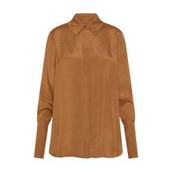 Tena shirt in solid colour acdetate silk blend crepe by MOMONI