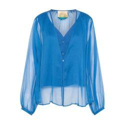 Zamba shirt in silk chiffon crepon by MOMONI