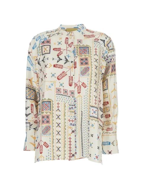 buttoned geometric-print shirt by MOMONI