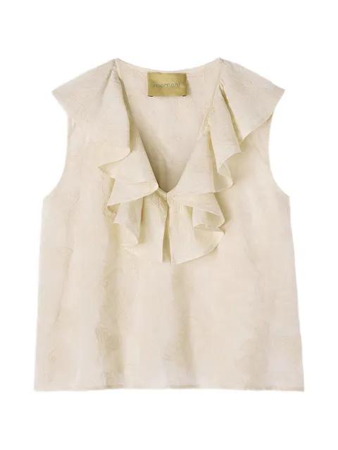 embroidered ruffled top by MOMONI