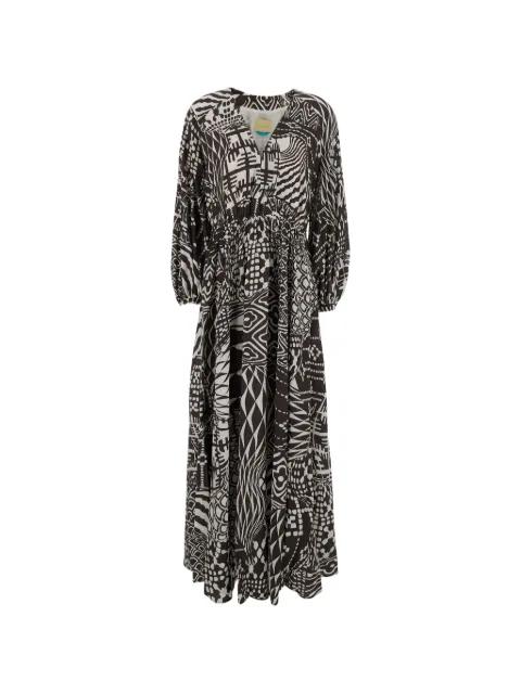 geometric-pattern maxi dress by MOMONI