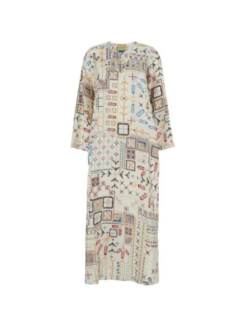 geometric-pattern maxi dress by MOMONI