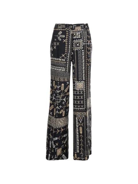 geometric-pattern trousers by MOMONI