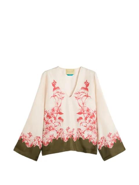 long sleeve floral print blouse by MOMONI