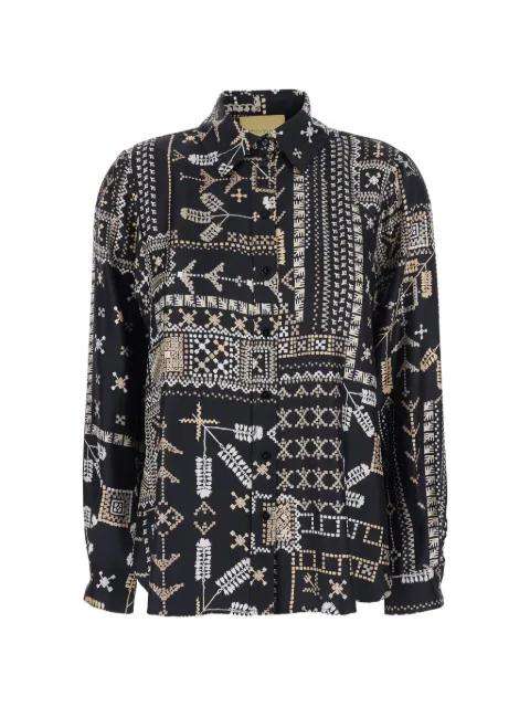 patterned buttoned shirt by MOMONI