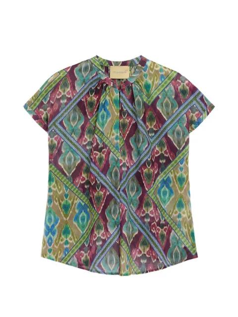printed cotton-voile blouse by MOMONI
