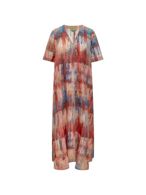 v-neck printed dress by MOMONI