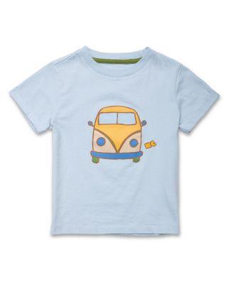 Boys' Recycled Cotton Blue Groovy Van T-Shirt - Baby by MON COEUR