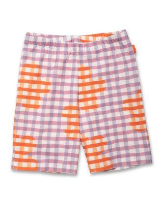 Girls' Recycled Cotton Flower Gingham Bike Short - Baby by MON COEUR