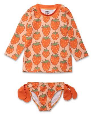 Girls' Recycled Strawberry Rashguard Bikini Set - Little Kid by MON COEUR