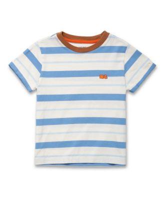 Unisex Recycled Cotton Blue Stripe T-Shirt - Baby by MON COEUR