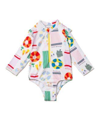 Unisex UPF 50+ Recycled Polyester Beach Zipped Rashguard Onepiece - Baby by MON COEUR