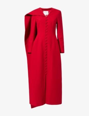 Scarf Long-Sleeves Woven Maxi Dress by MONA ALSHEBIL