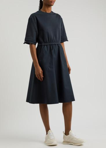 Abito cotton and woven midi dress by MONCLER