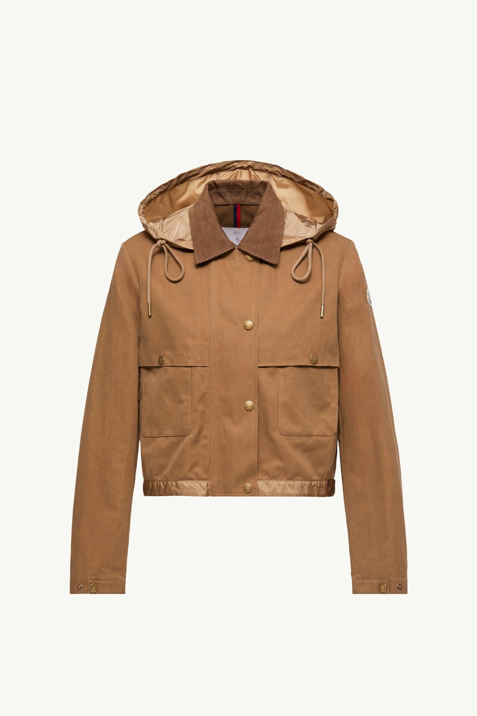 Aconitum Hooded Cotton & Linen Blend Shirt Jacket by MONCLER Aconitum Hooded Cotton & Linen Blend Shirt Jacket by MONCLER