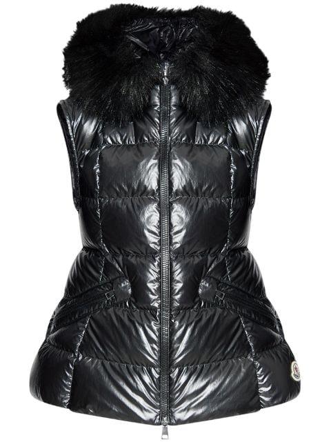 Anse shearling-collar down vest by MONCLER