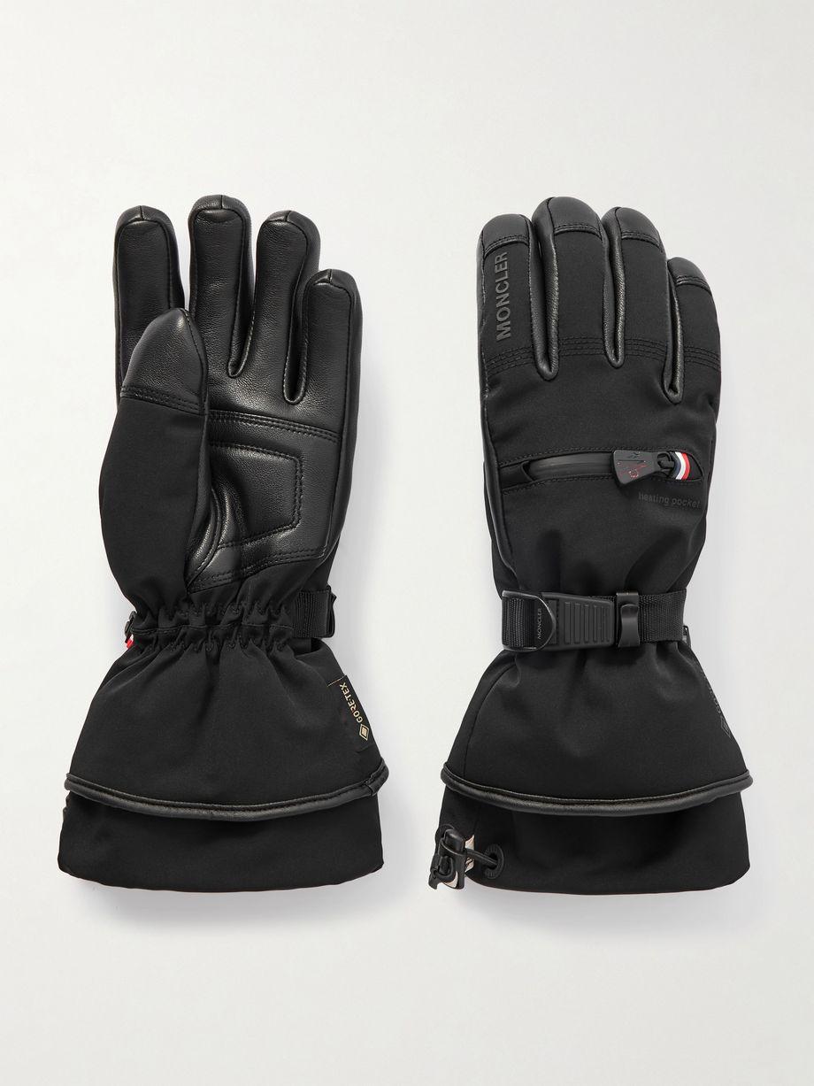 Appliquéd paneled GORE-TEX® and leather gloves by MONCLER