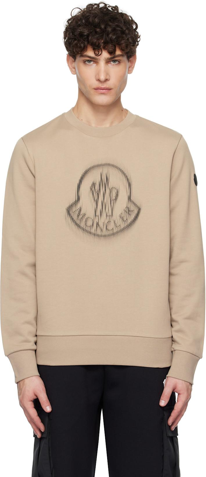 Beige French Terry Sweatshirt by MONCLER