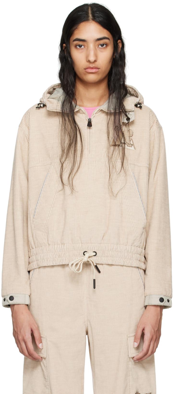 Beige Half-Zip Jacket by MONCLER