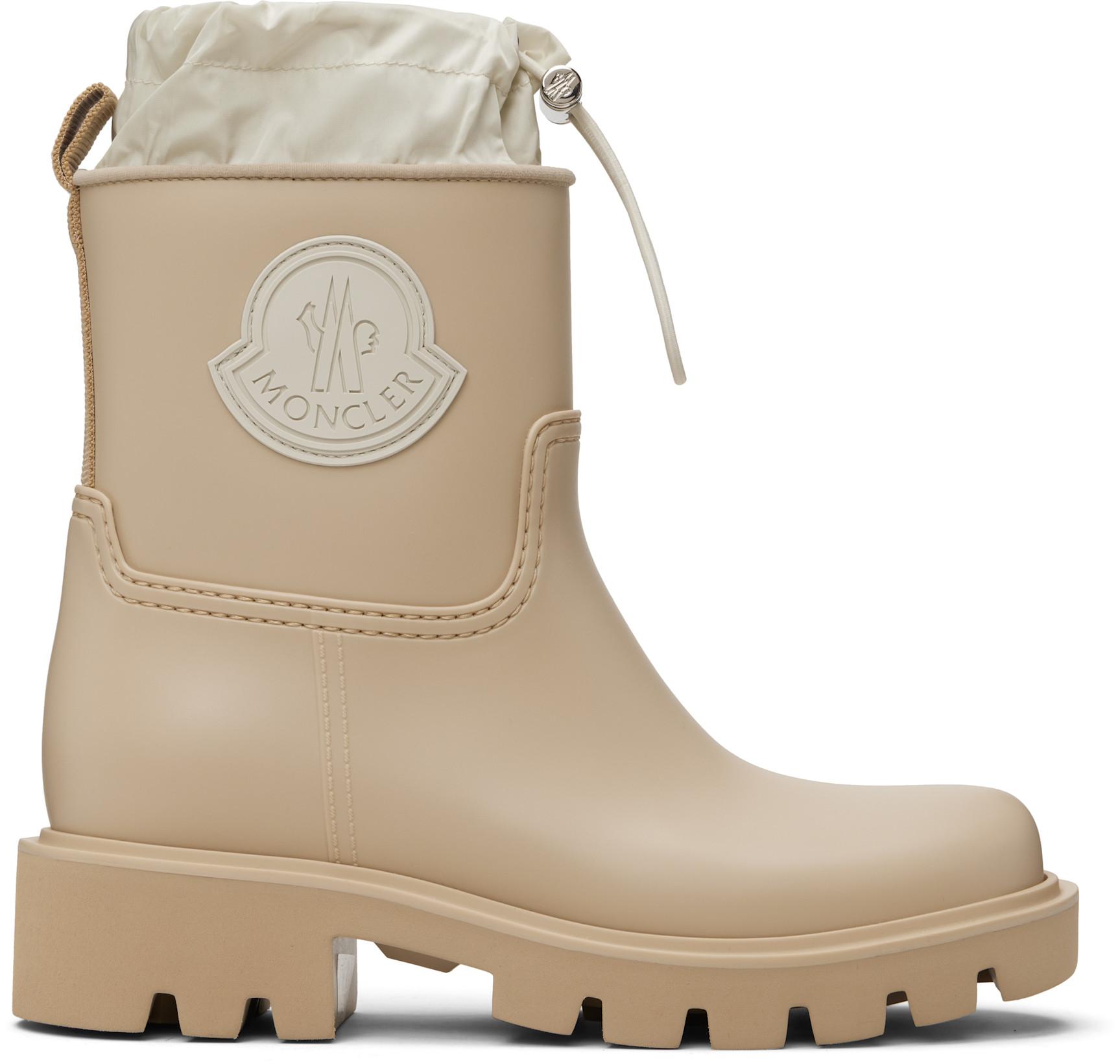 Beige Kickstream Rain Boots by MONCLER