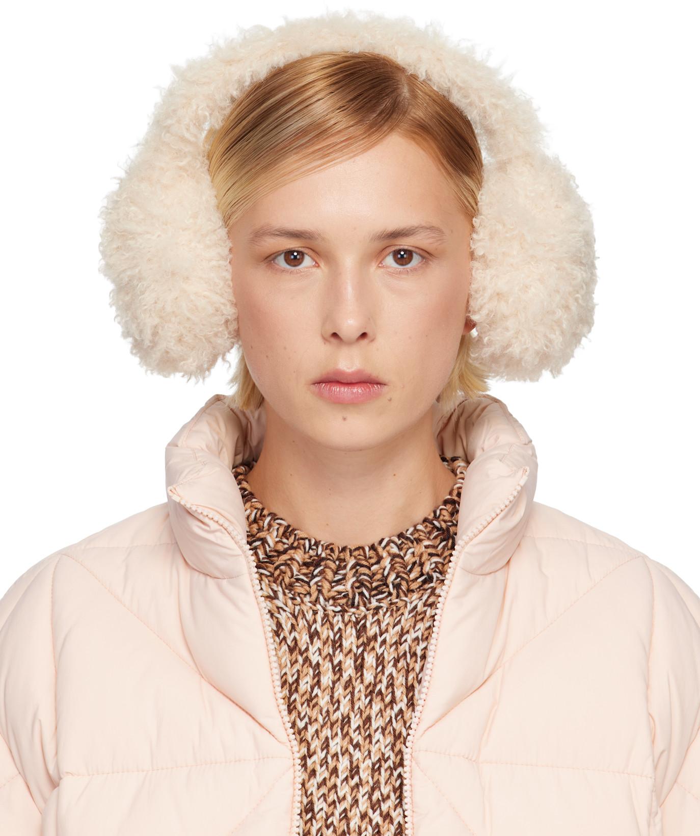 Beige Logo Ear Muffs by MONCLER