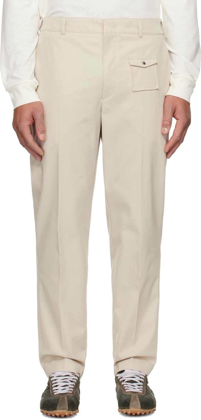 Beige Tailored Gabardine Trousers by MONCLER