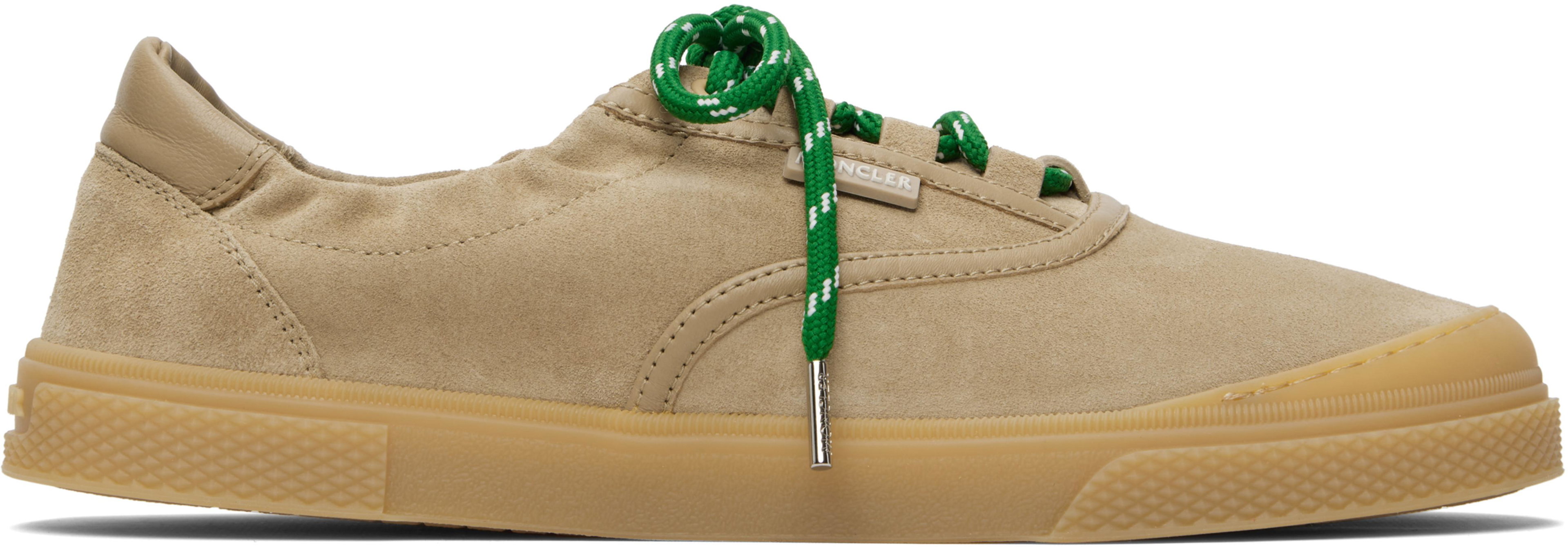 Beige Vera Leisure Suede Sneakers by MONCLER