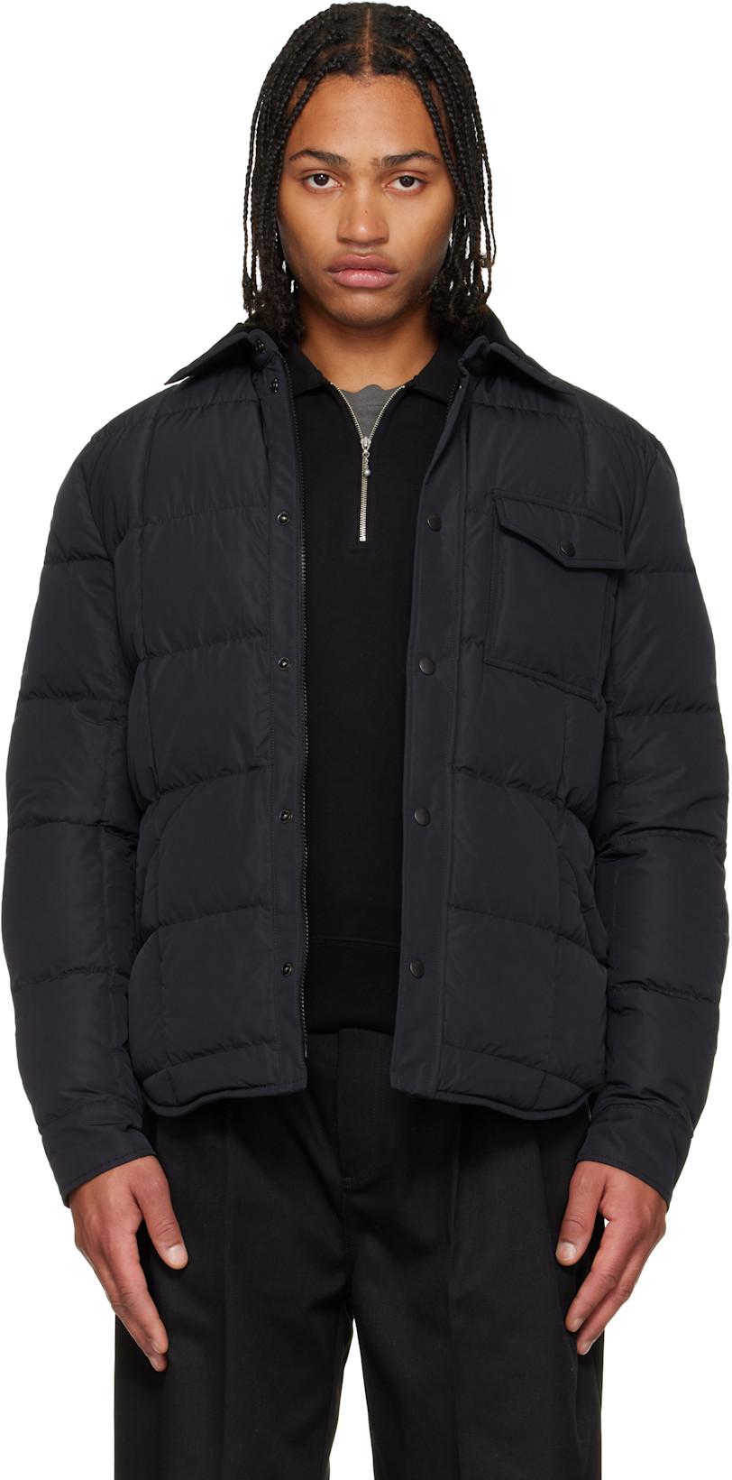 Black Archivo Marcilly Shirt Down Jacket by MONCLER