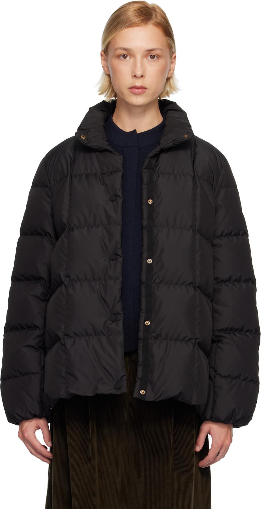 Black Cochevinne Square-Quilted Short Down Jacket by MONCLER