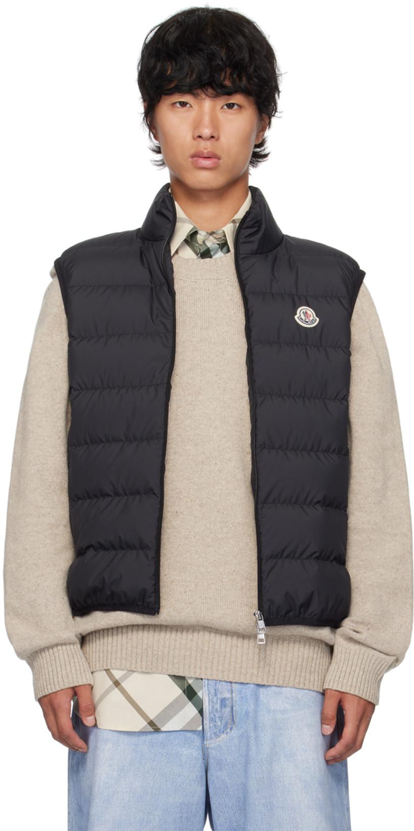 Black Contrin Down Vest by MONCLER