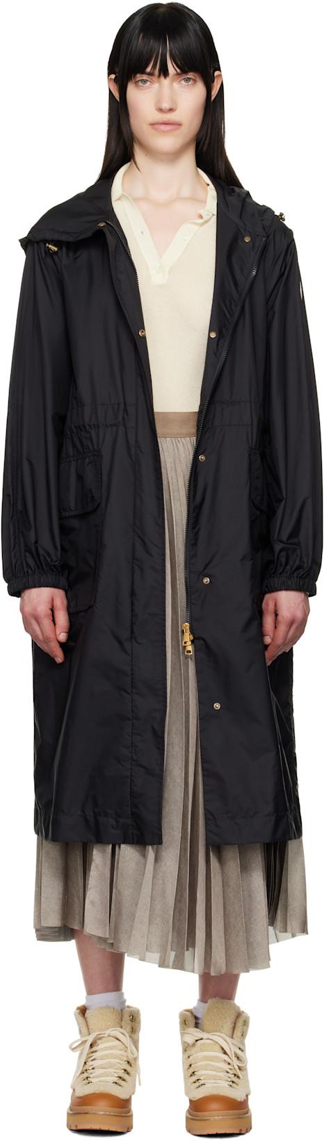 Black Hiengos Hooded Rain Coat by MONCLER
