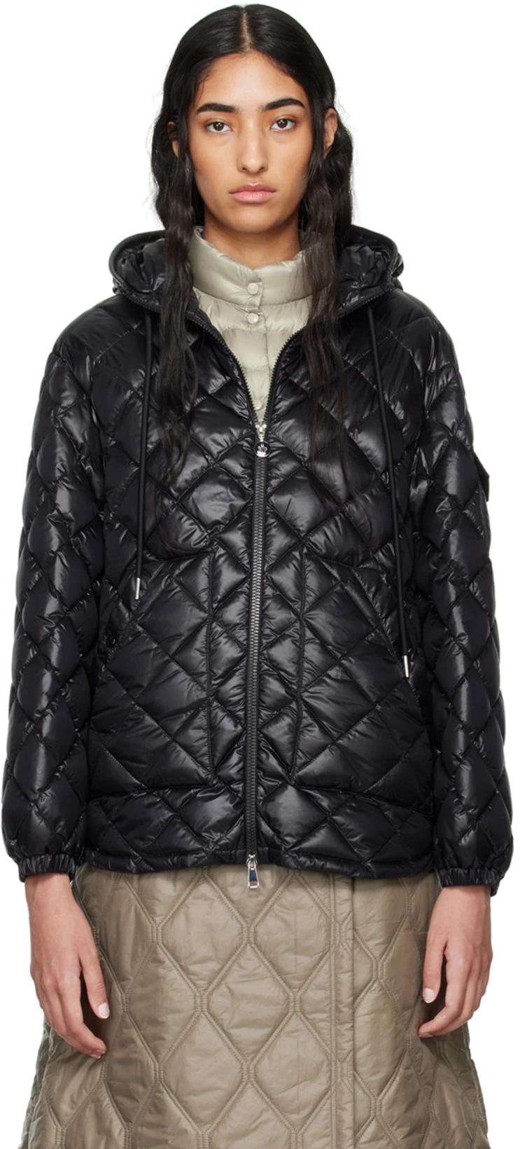 Black Hooded Down Jacket by MONCLER
