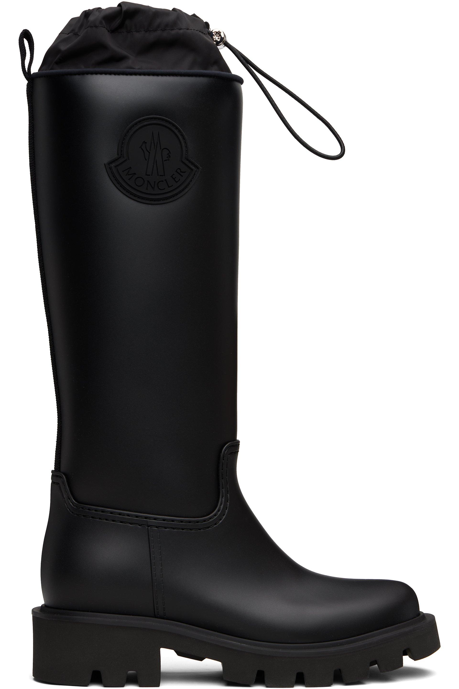 Black Kickstream High Rain Boots by MONCLER