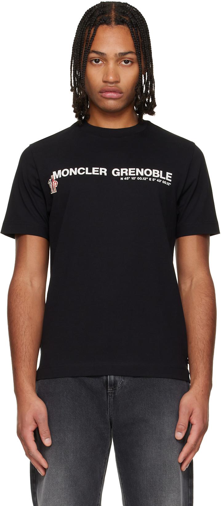 Black Logo Cotton T-shirt by MONCLER