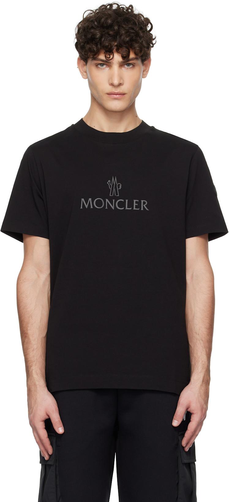 Black Logo Cotton T-shirt by MONCLER