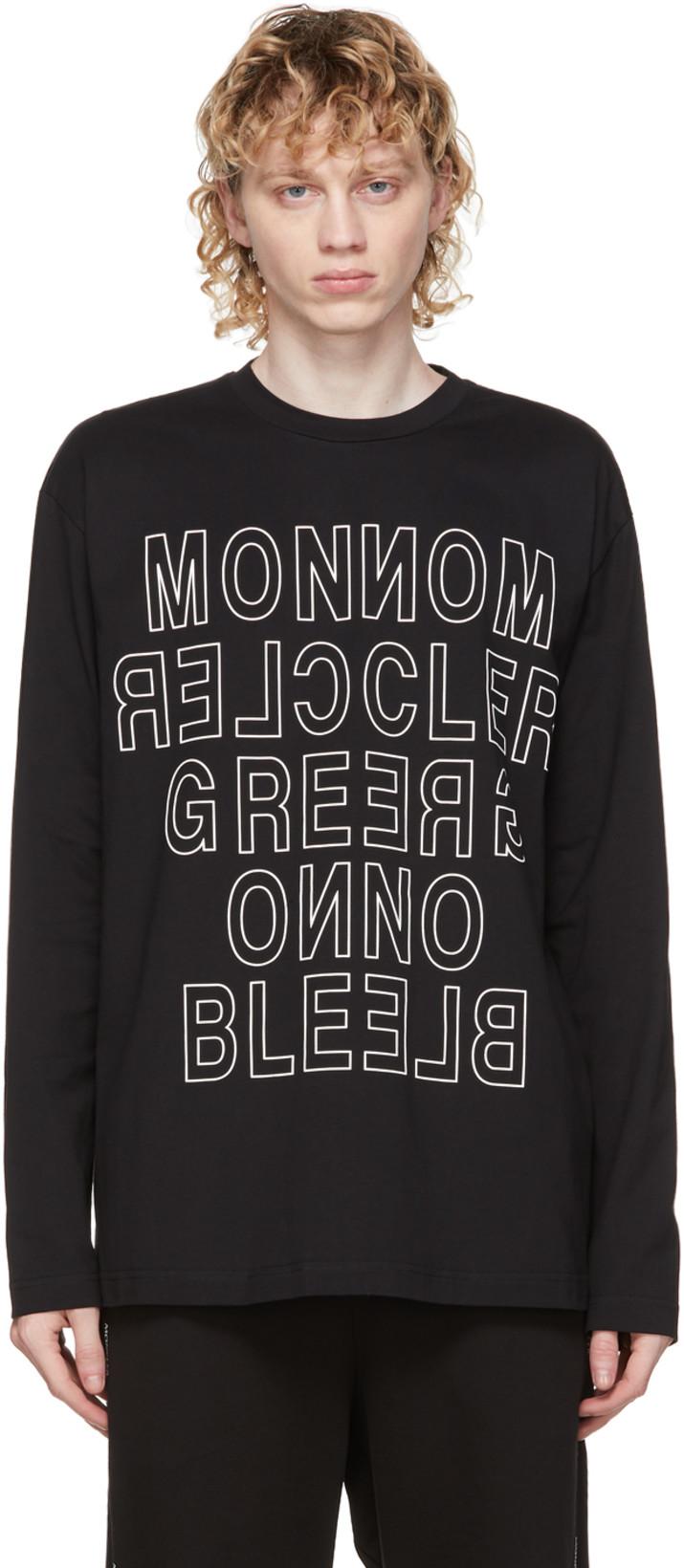 Black Logo Long Sleeve T-Shirt by MONCLER