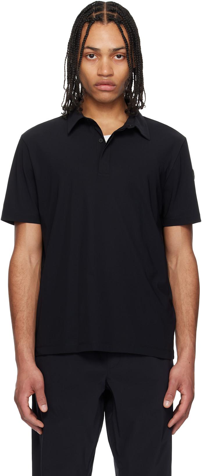 Black Logo Patch Polo by MONCLER